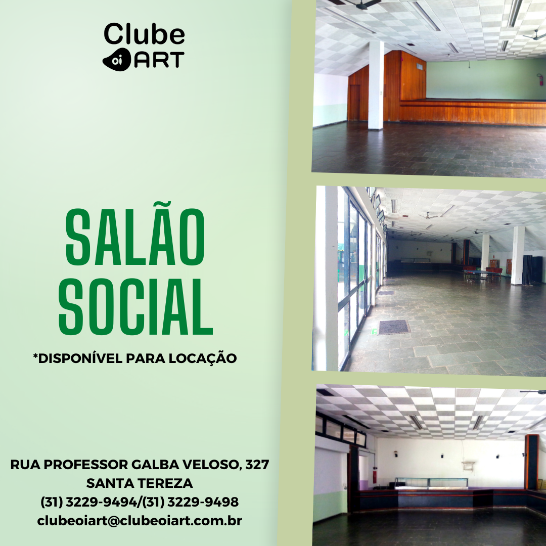 Clube Oi Art – O Clube Oi ART está localizado no coração do bairro Santa  Tereza – BH, com várias opções de esporte e de lazer para você e sua  família. Com